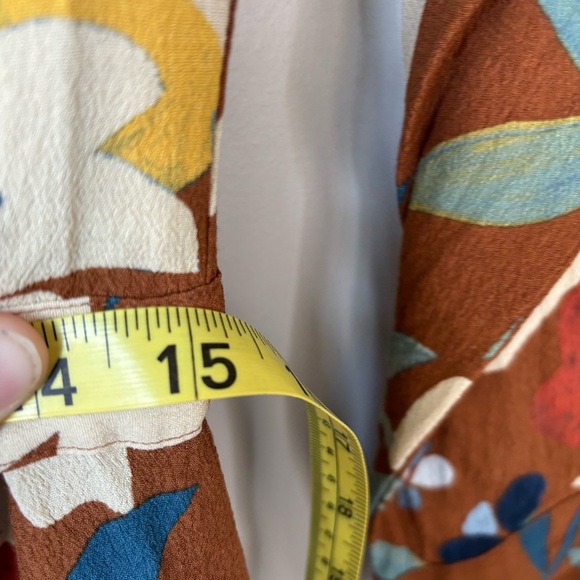 Sezane Vic Midi Dress in Brown Floral Design Size 34/2 - Picture 7 of 13